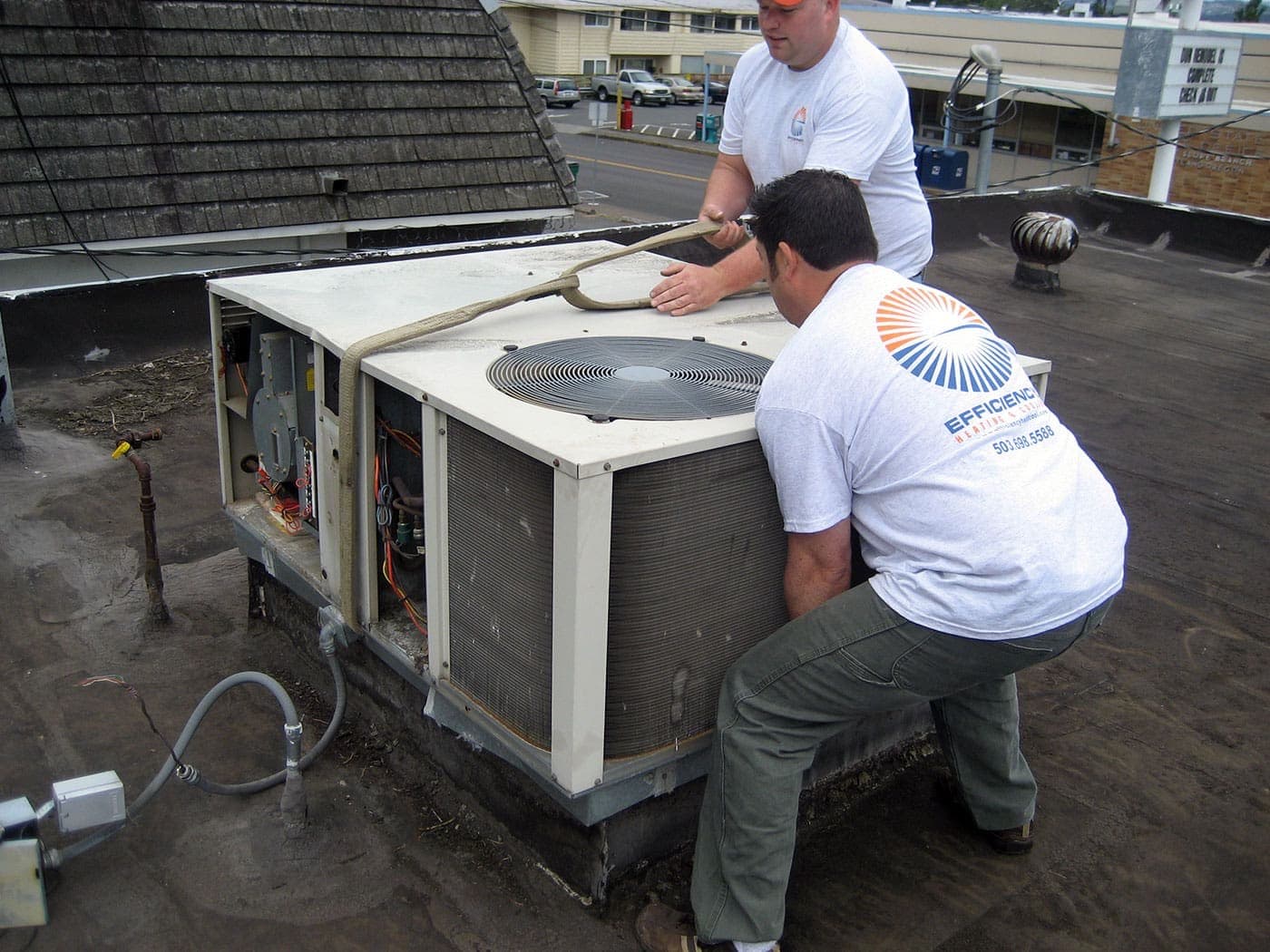 Packaged HVAC unit installation
