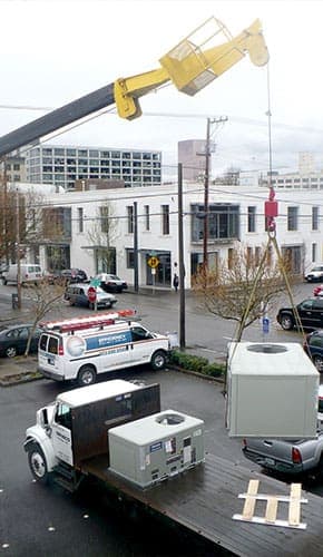 Commercial HVAC equipment installation